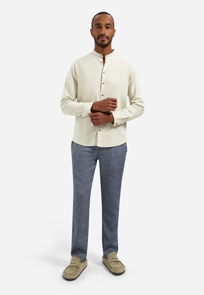 Shirt With Linen Granddad, Desert