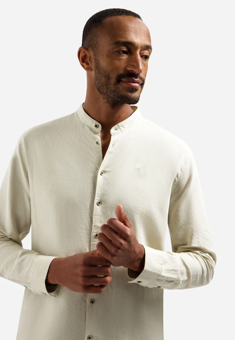 Shirt With Linen Granddad, Desert