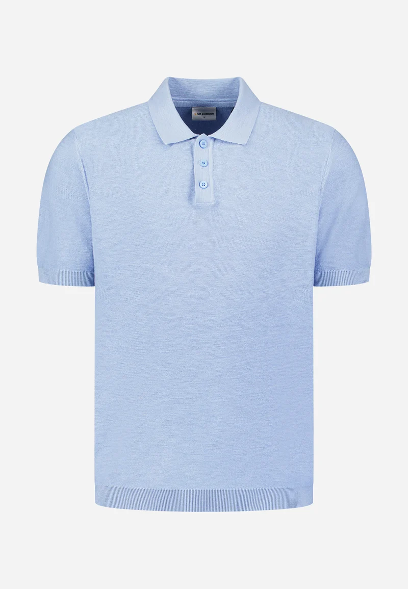 Pullover Short Sleeve Polo Slub, Blue
