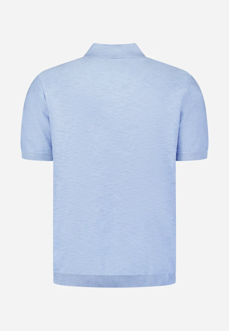 Pullover Short Sleeve Polo Slub, Blue