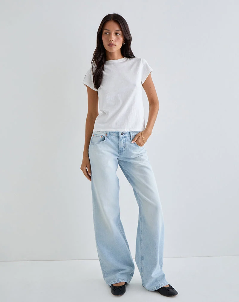 Low Rise Parallel Jeans in Icy Blue