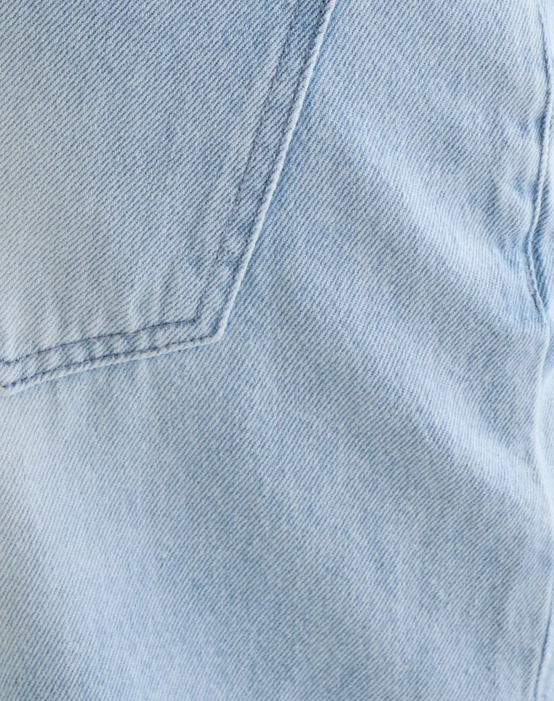 Low Rise Parallel Jeans in Icy Blue