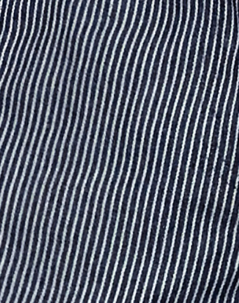 Geräumige extra weite Low Rise Jeans in Nadelstreifenwaschung Indigo