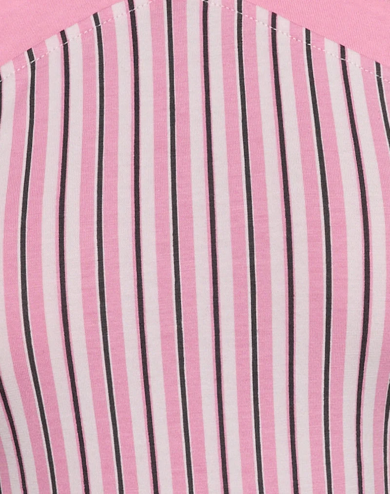 Myer Breites Träger-Träger-Top in Nadelstreifen Rosa