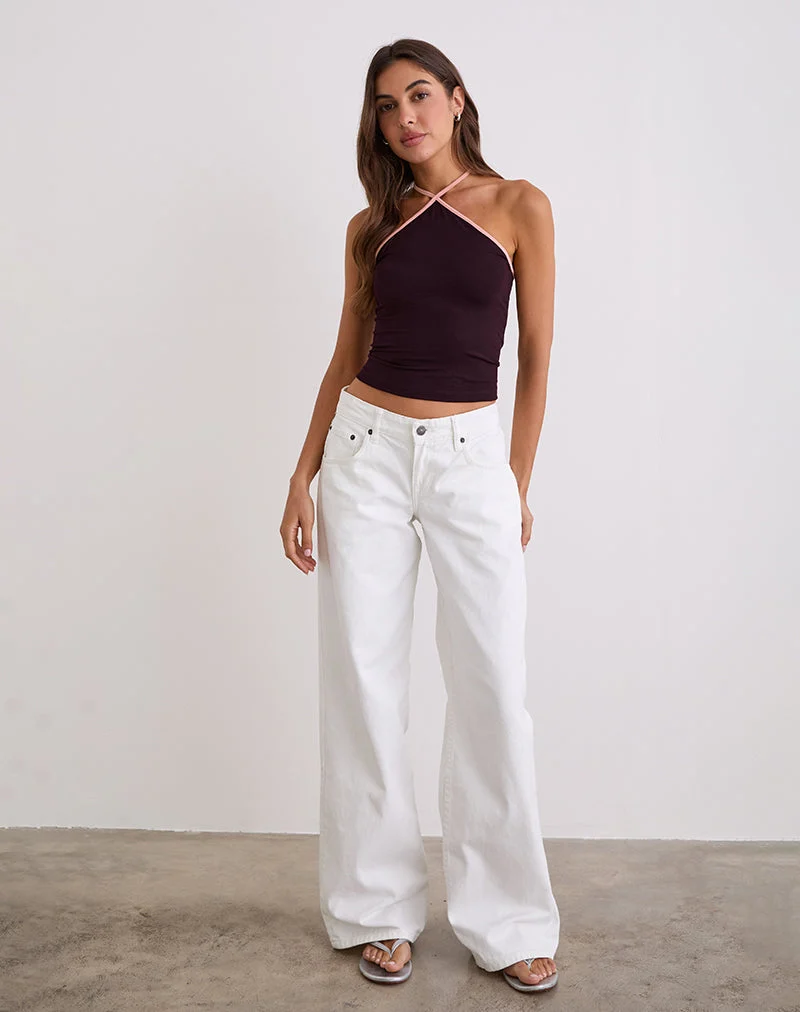Lay Neckholder-Top in Redwood mit rosa Lady-Bindung