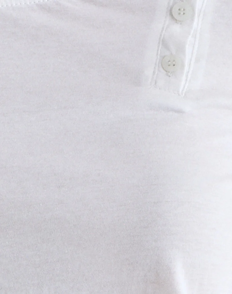 Tole Asymmetrisches Oberteil mit Knopfleiste aus Tissue-Jersey Elfenbein