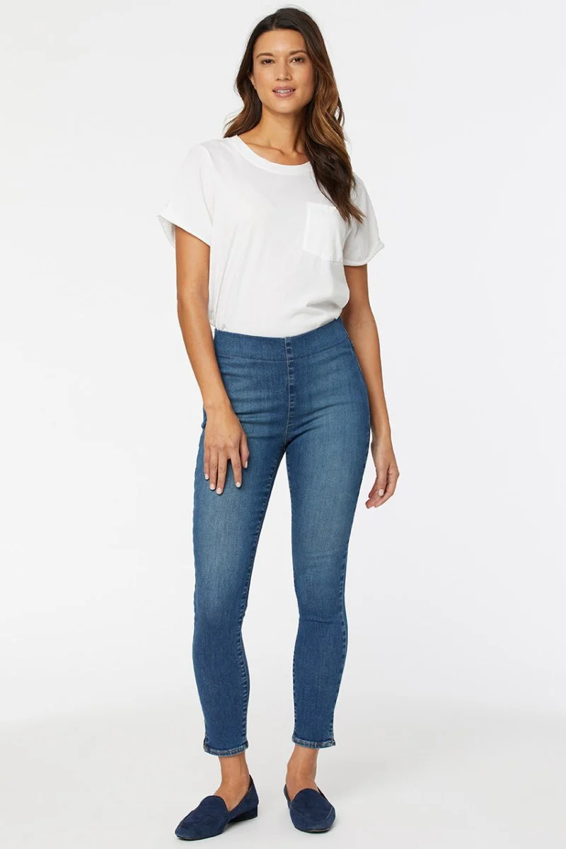 Pull-On Skinny Ankle Mittelblau SpanSpring™ Denim | Clean Allure