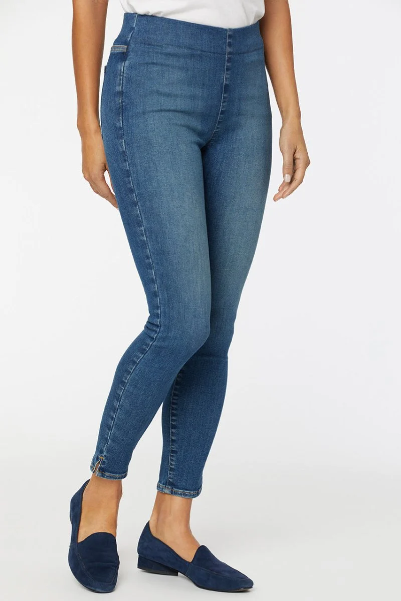 Pull-On Skinny Ankle Mittelblau SpanSpring™ Denim | Clean Allure