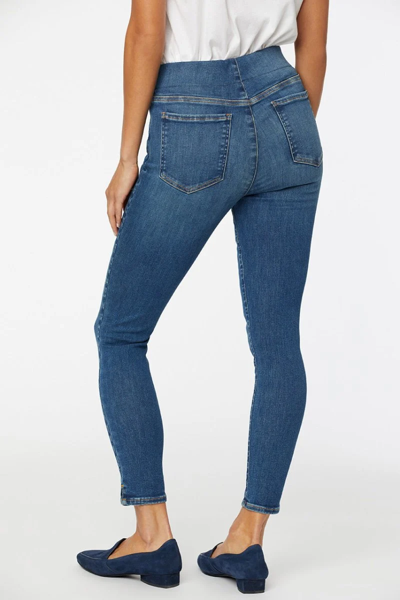 Pull-On Skinny Ankle Mittelblau SpanSpring™ Denim | Clean Allure