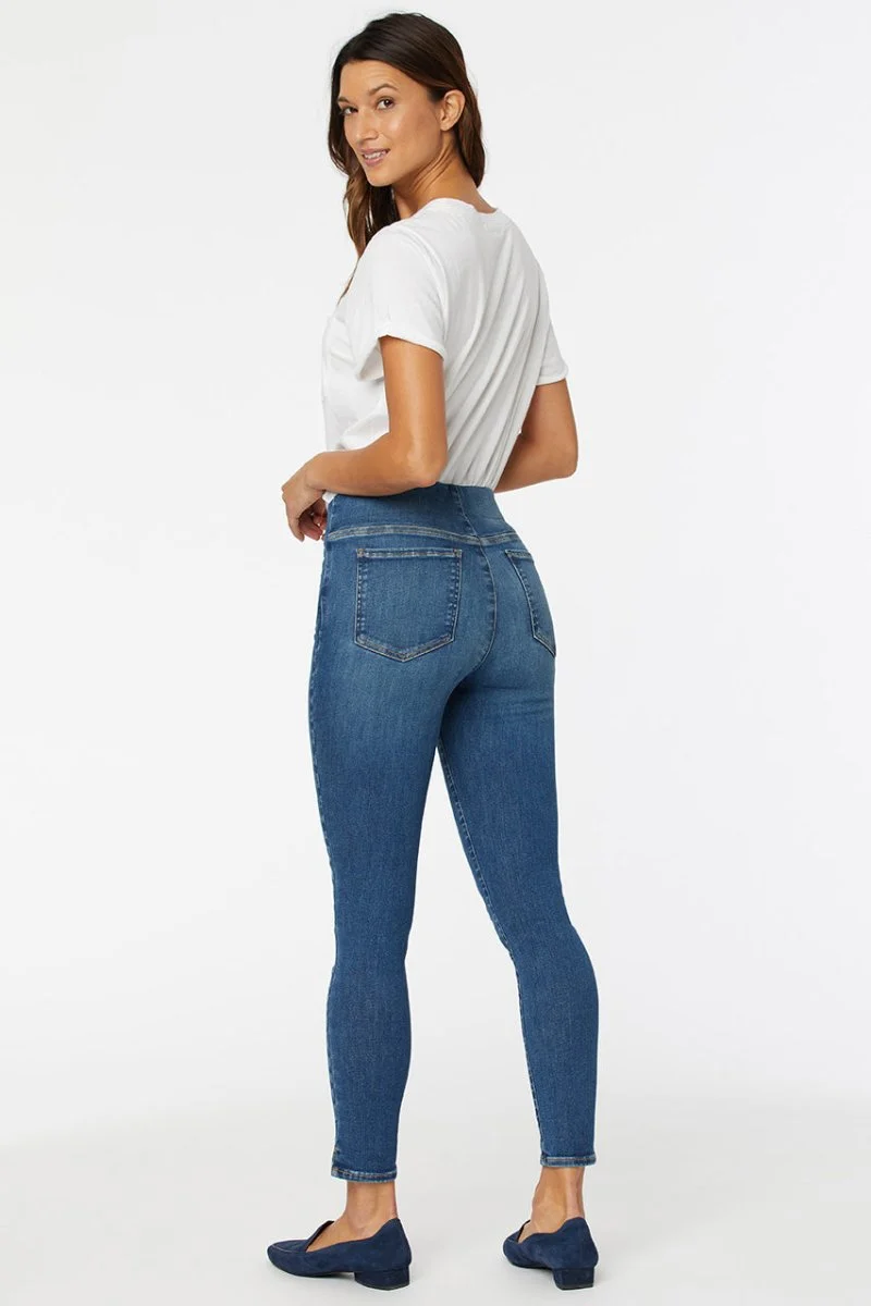 Pull-On Skinny Ankle Mittelblau SpanSpring™ Denim | Clean Allure