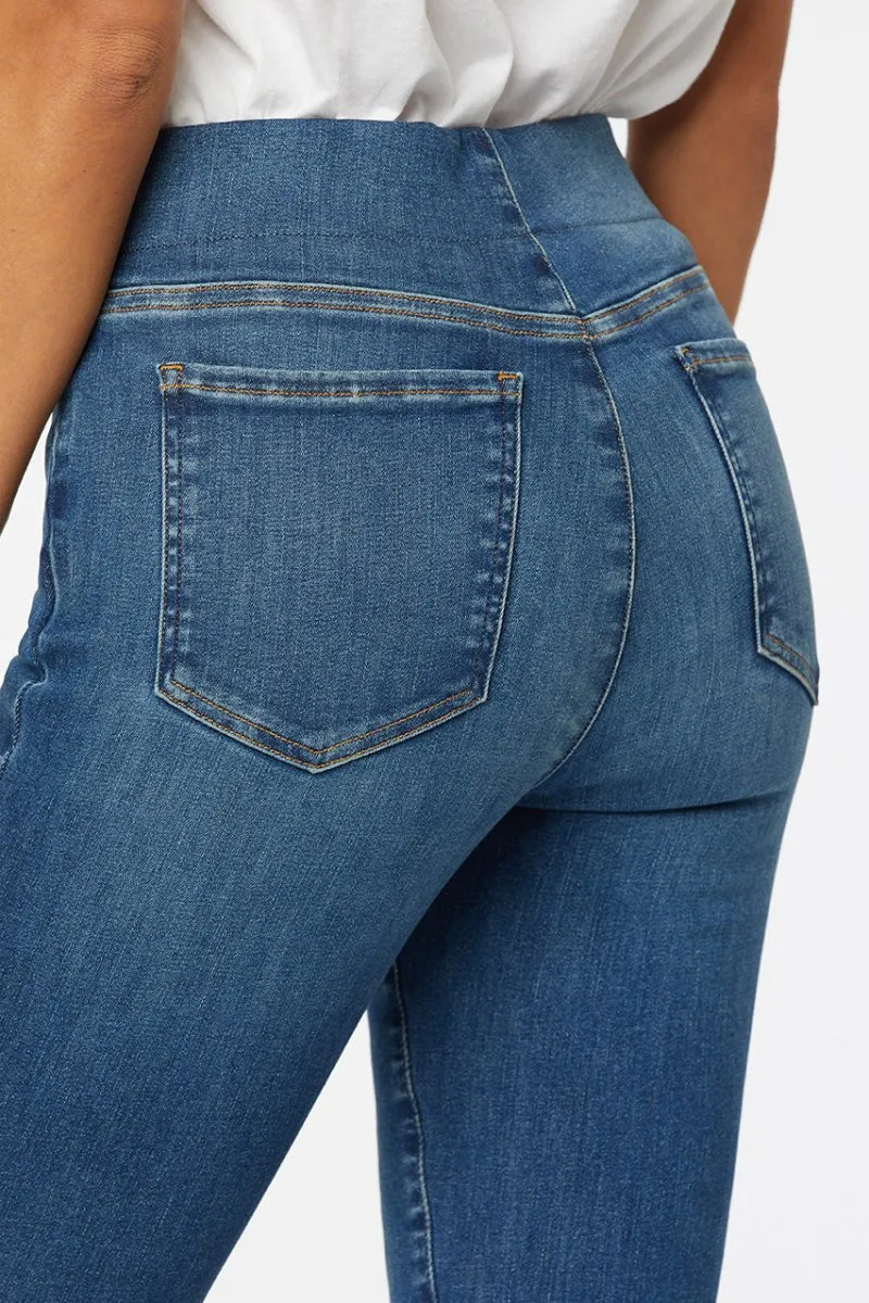 Pull-On Skinny Ankle Mittelblau SpanSpring™ Denim | Clean Allure