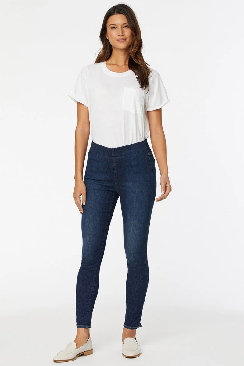 Pull-On Skinny Ankle Dunkelblauem SpanSpring™ Denim | Clean Vista