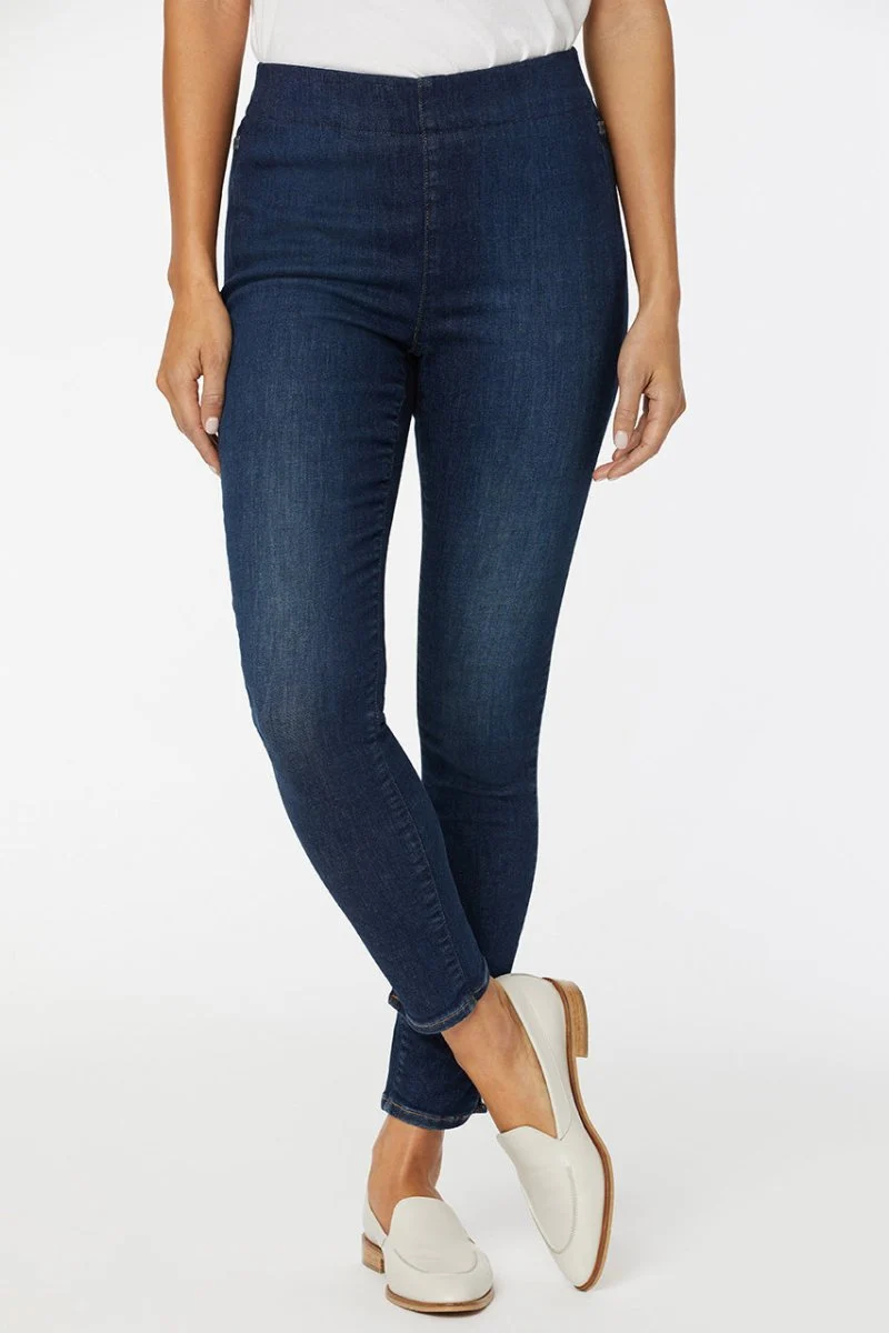 Pull-On Skinny Ankle Dunkelblauem SpanSpring™ Denim | Clean Vista