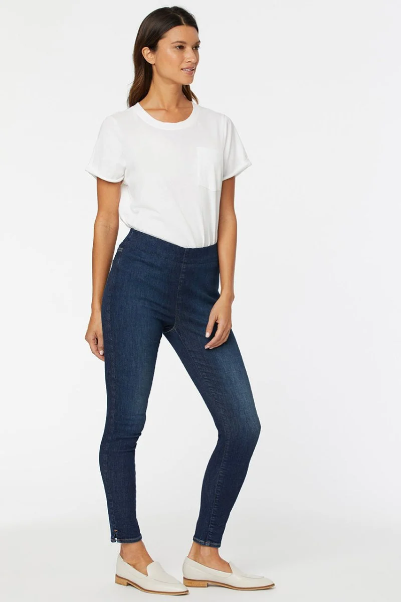Pull-On Skinny Ankle Dunkelblauem SpanSpring™ Denim | Clean Vista