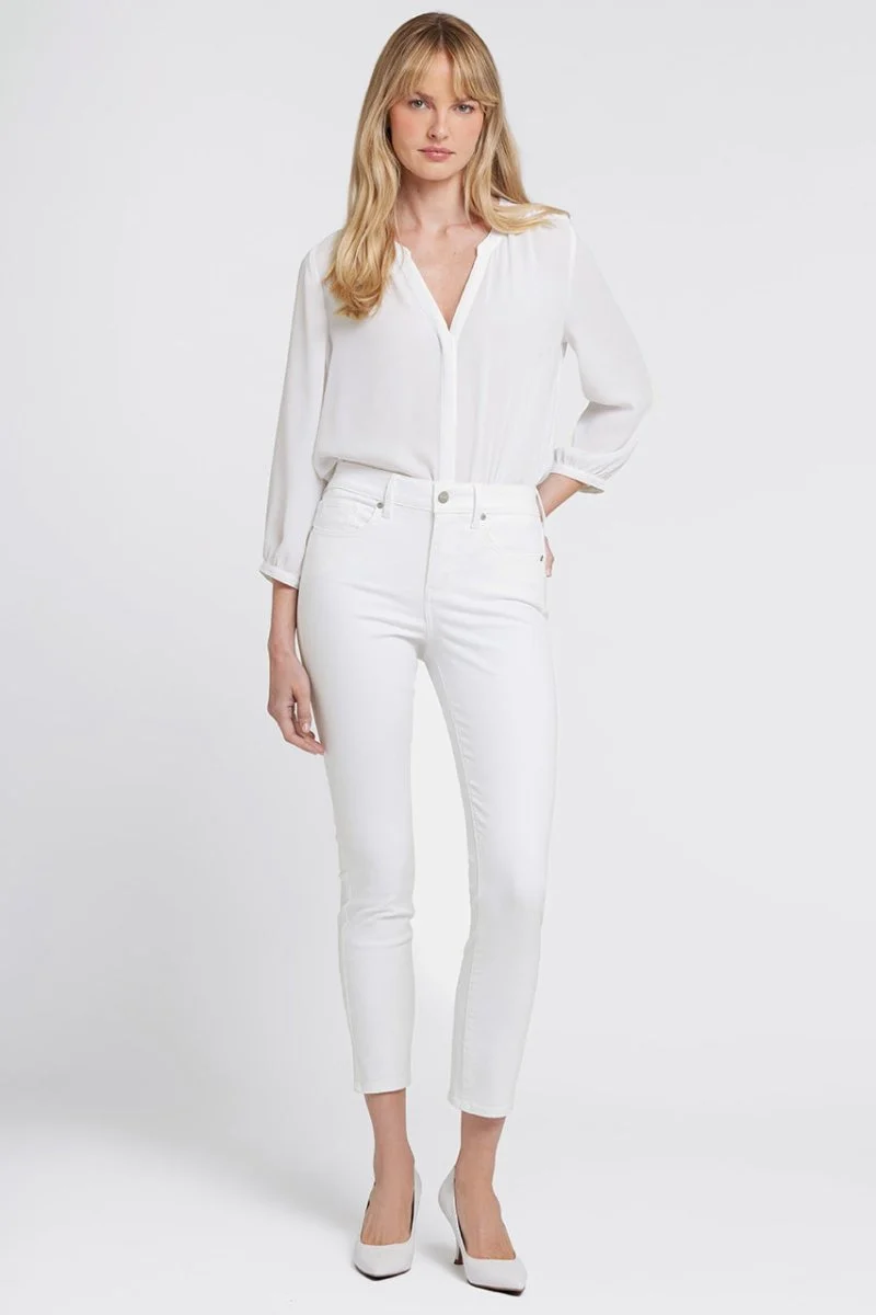 Alina Ankle Jeans Weißem Premium Denim | Optic White