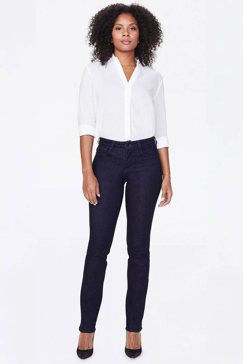 Marilyn Straight Jeans Dunkelblau Premium Denim (Tall) | Rinse