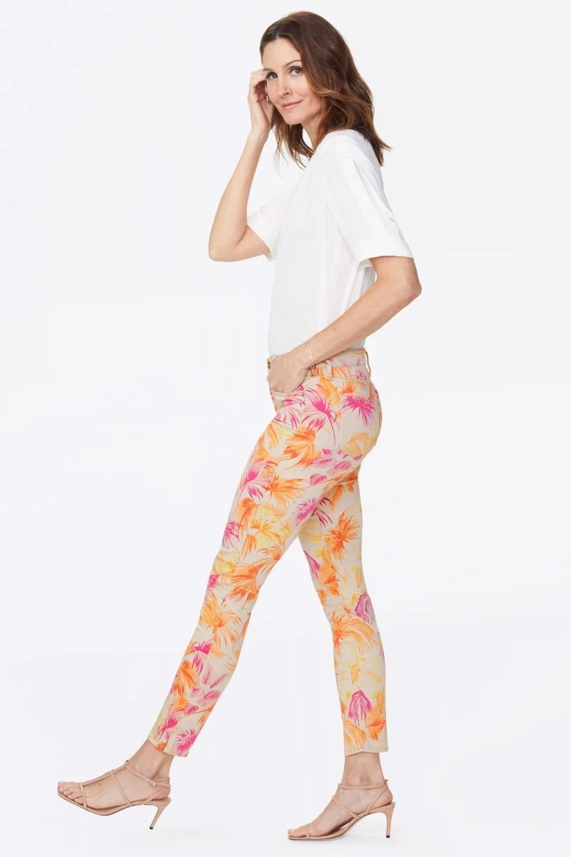 Alina Skinny Ankle Jeans Bedrucktem Premium Denim | Beach Garden Clementine