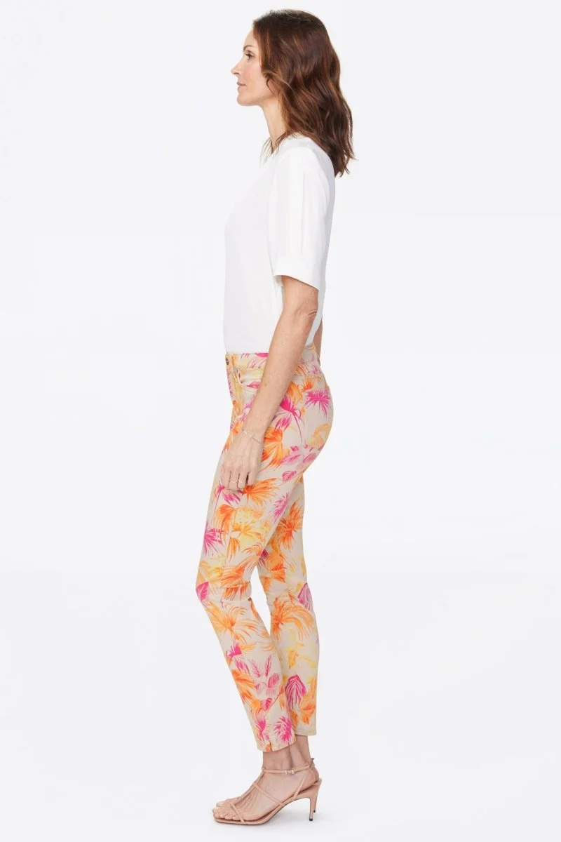 Alina Skinny Ankle Jeans Bedrucktem Premium Denim | Beach Garden Clementine