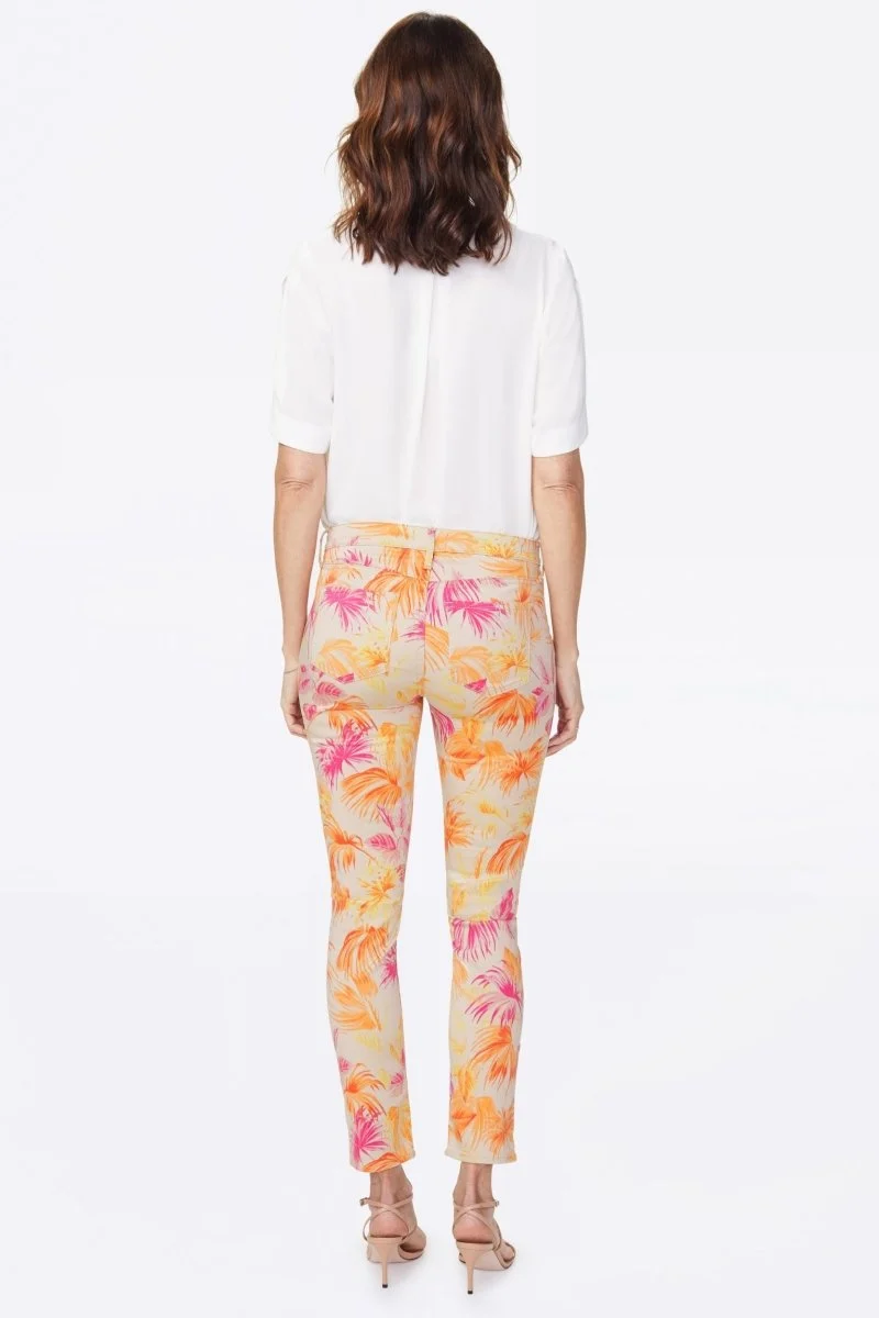 Alina Skinny Ankle Jeans Bedrucktem Premium Denim | Beach Garden Clementine