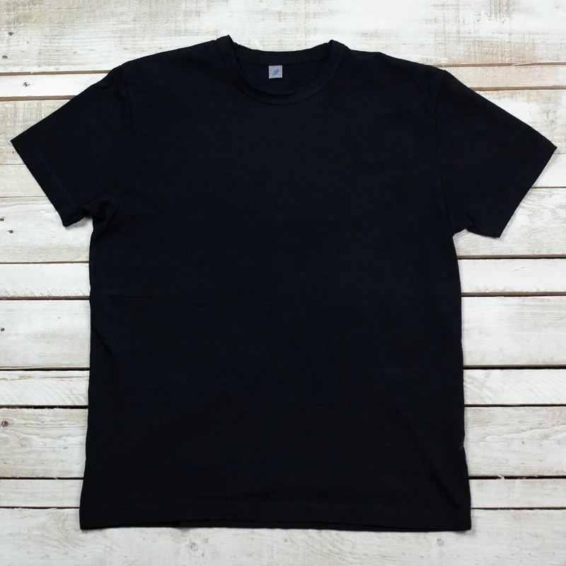 Knitted Crew Neck T-Shirt Black/Indigo