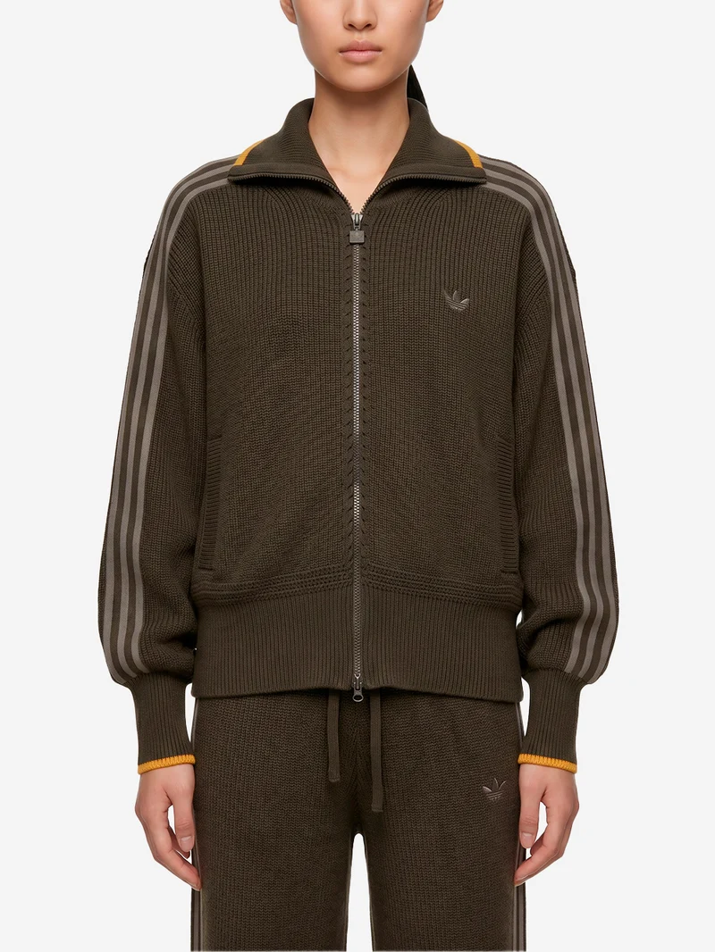 Track top marrone 'Firebird' in maglia spessa