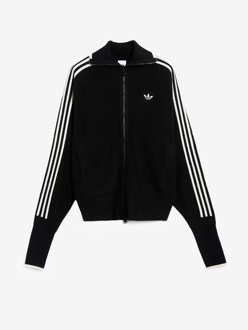 Track top nero 'Firebird' in maglia spessa