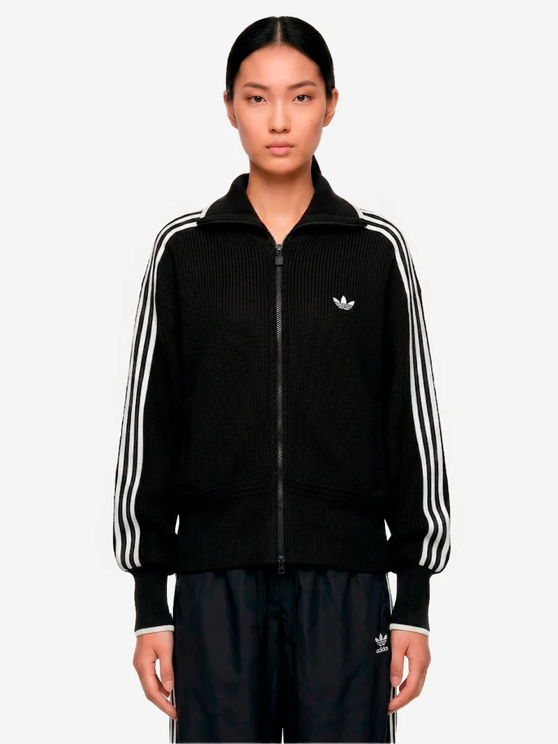 Track top nero 'Firebird' in maglia spessa