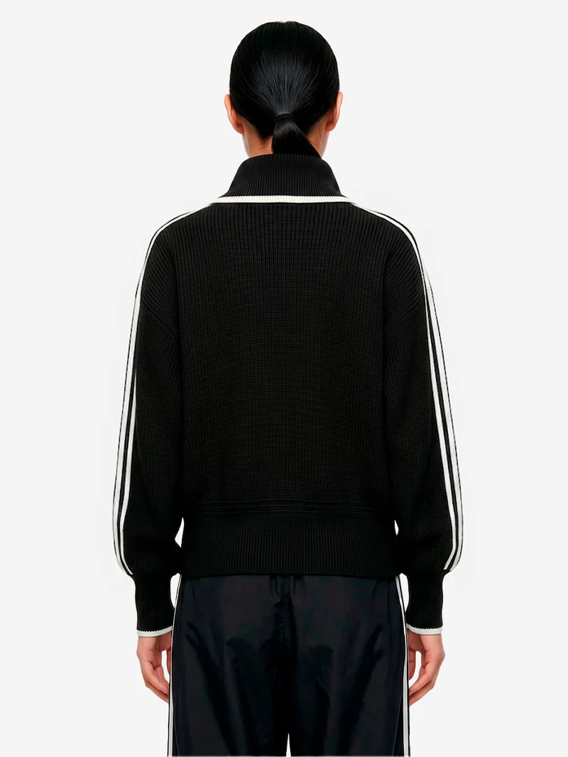 Track top nero 'Firebird' in maglia spessa