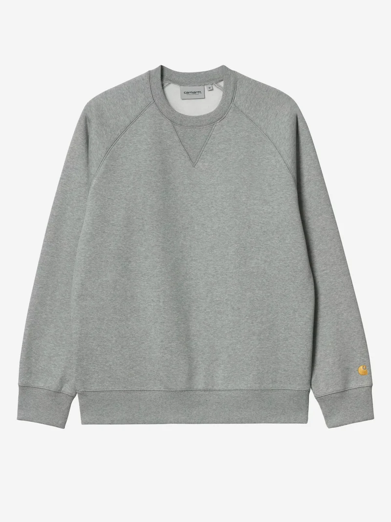 Felpa girocollo grigia 'Chase Sweat' con logo ricamato
