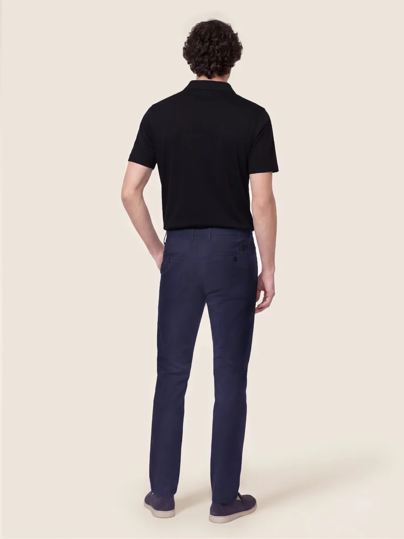 Bobby - Slim Chino Pants in Honeycomb Stretch Cotton