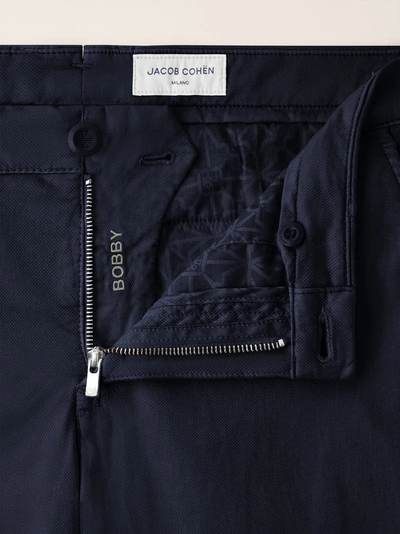 Bobby - Slim Chino Pants in Honeycomb Stretch Cotton