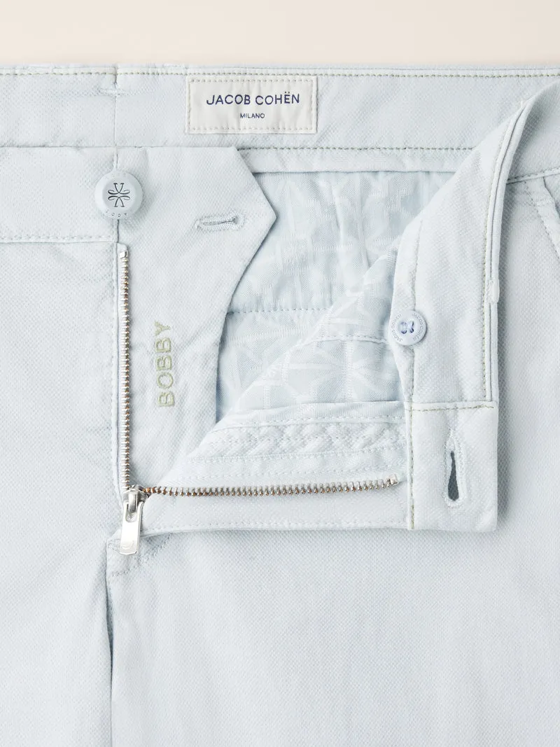 Bobby - Slim Chino Pants in Honeycomb Stretch Cotton