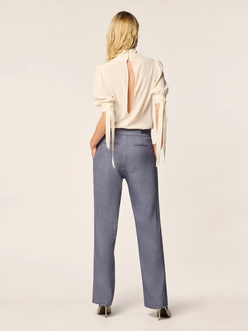 Daisy – Pants in Pinstripe Stretch Canvas