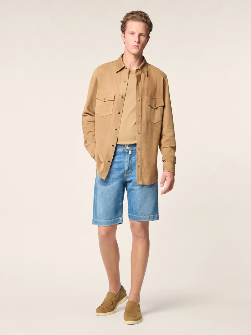 Nicolas – Bermudas in power stretch denim