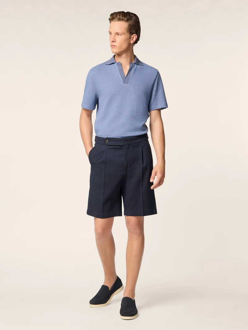 Ollie – Bermuda in wool Seersucker Vitale Barberis Canonico