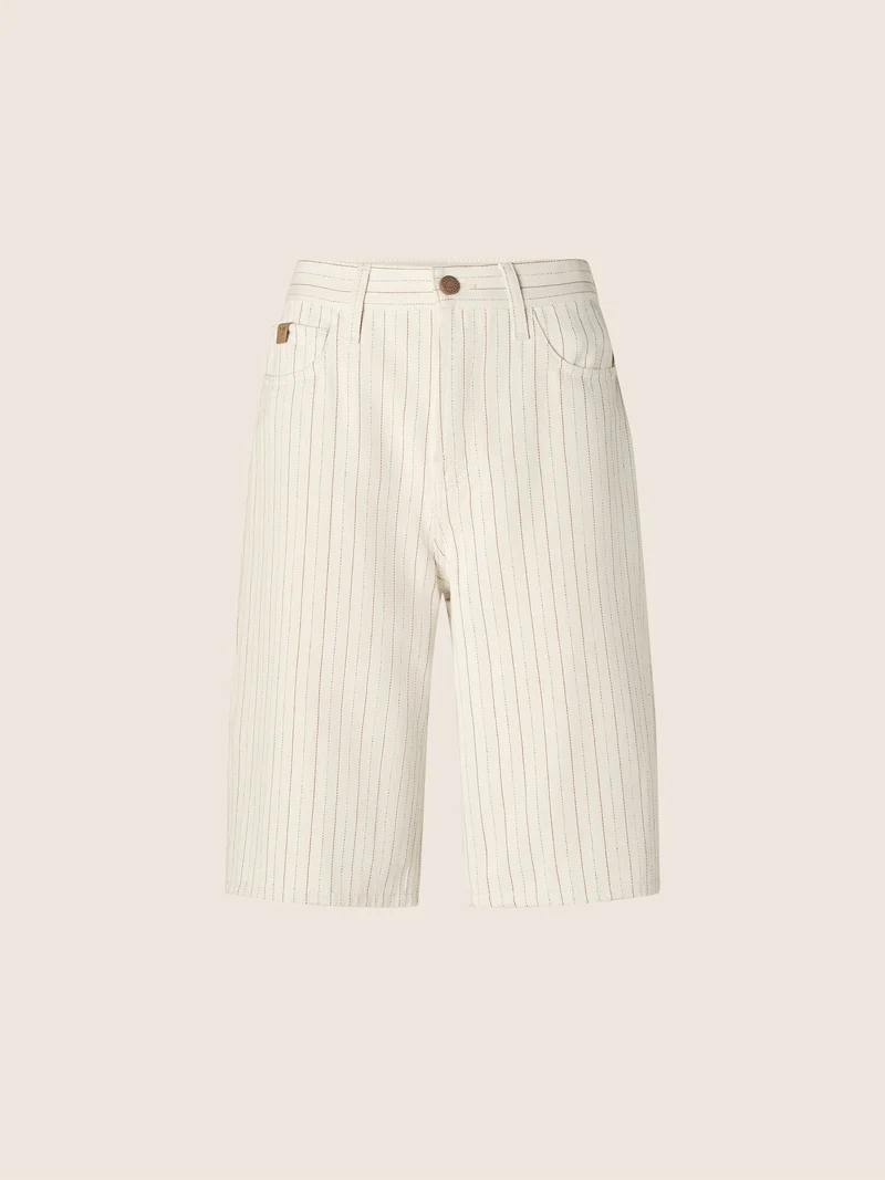 Amber – Cotton-Hemp Herringbone Canvas Bermudas
