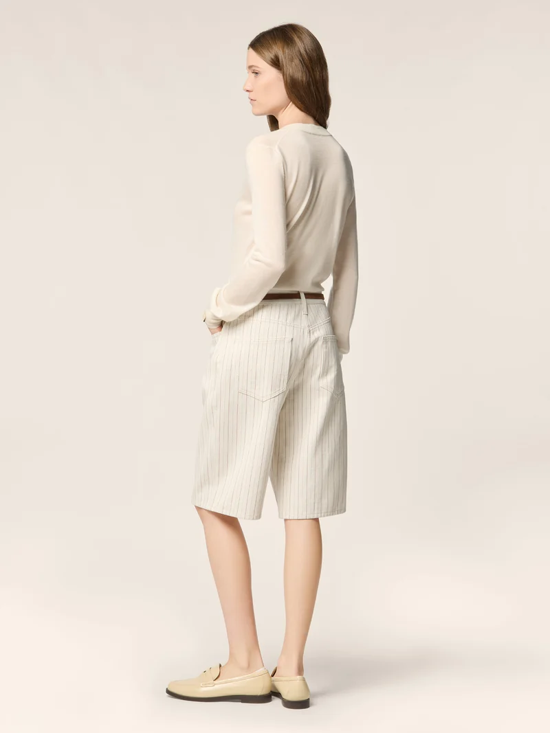 Amber – Cotton-Hemp Herringbone Canvas Bermudas