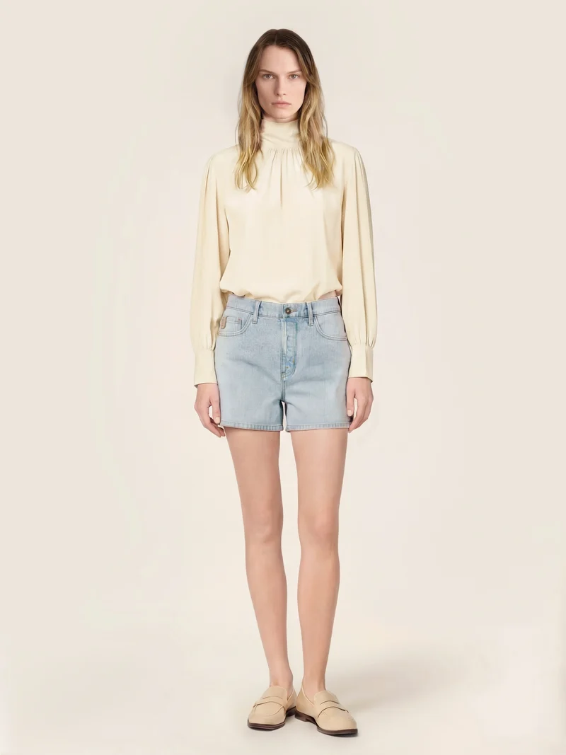 Britney - Comfort Cotton-Lyocell Denim Shorts