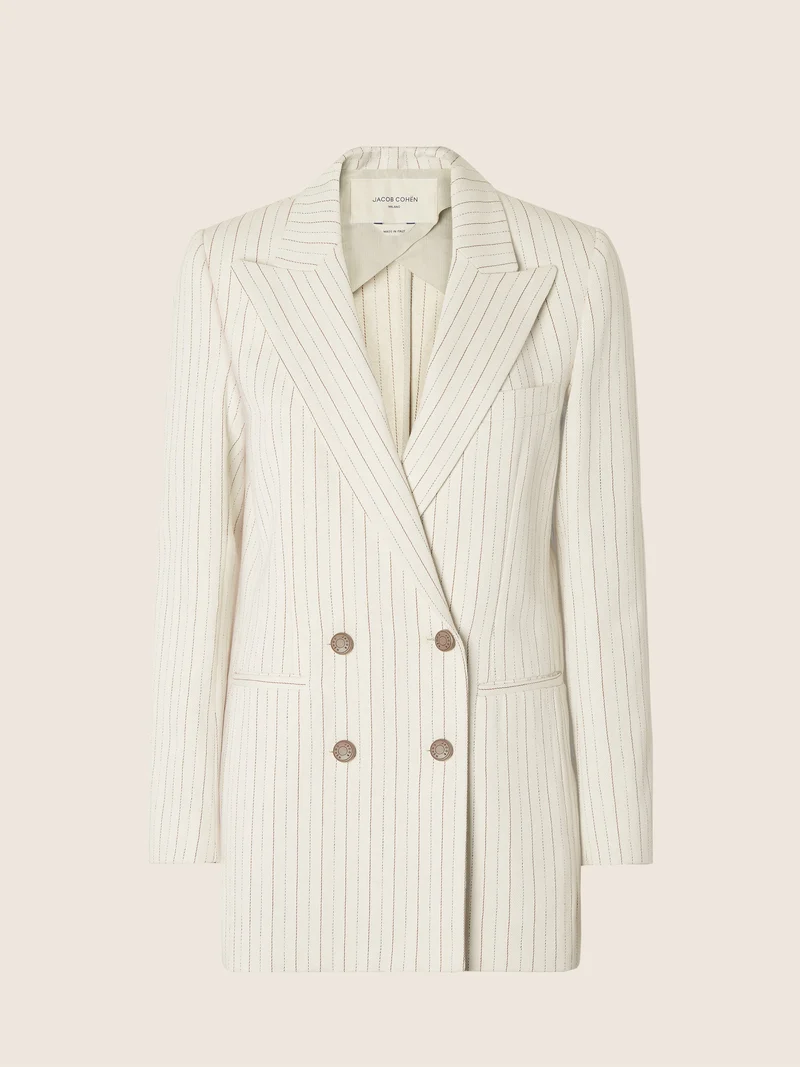 Herringbone Cotton-Hemp Canvas Blazer