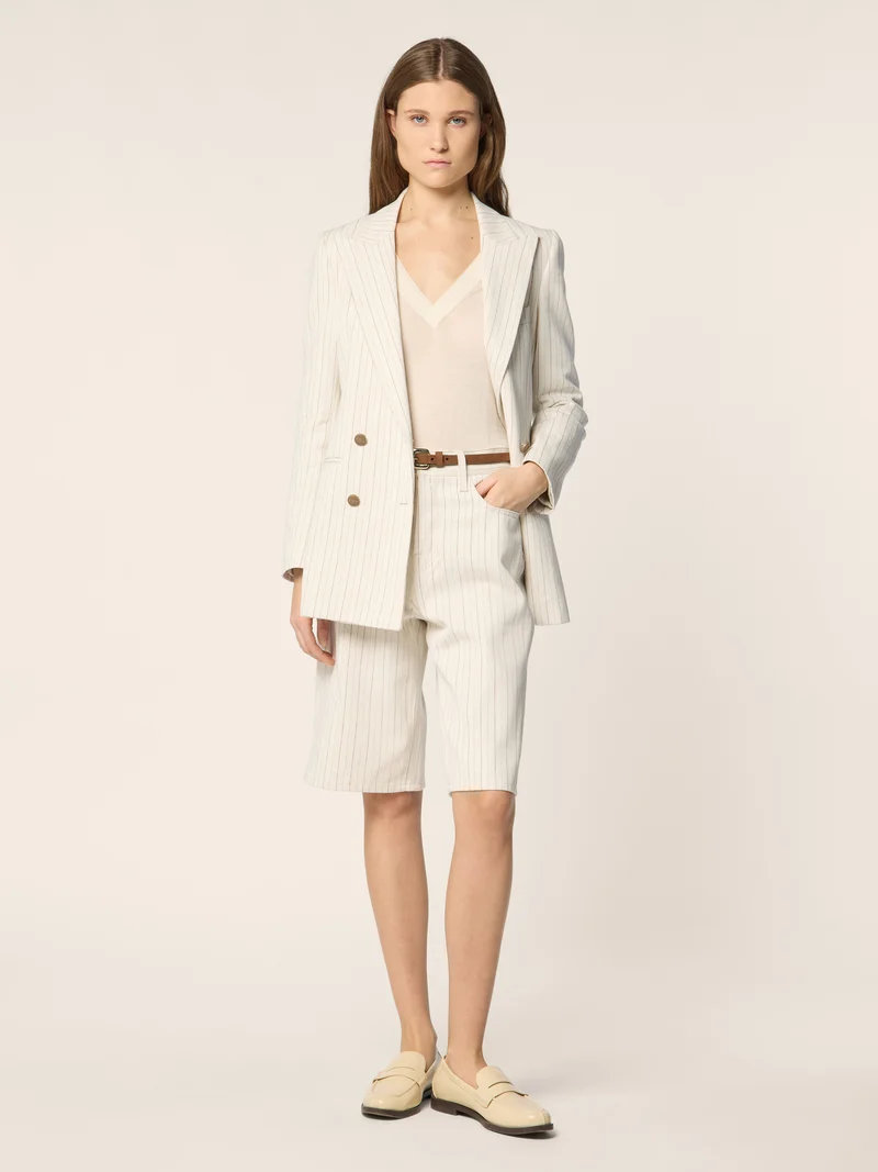 Herringbone Cotton-Hemp Canvas Blazer