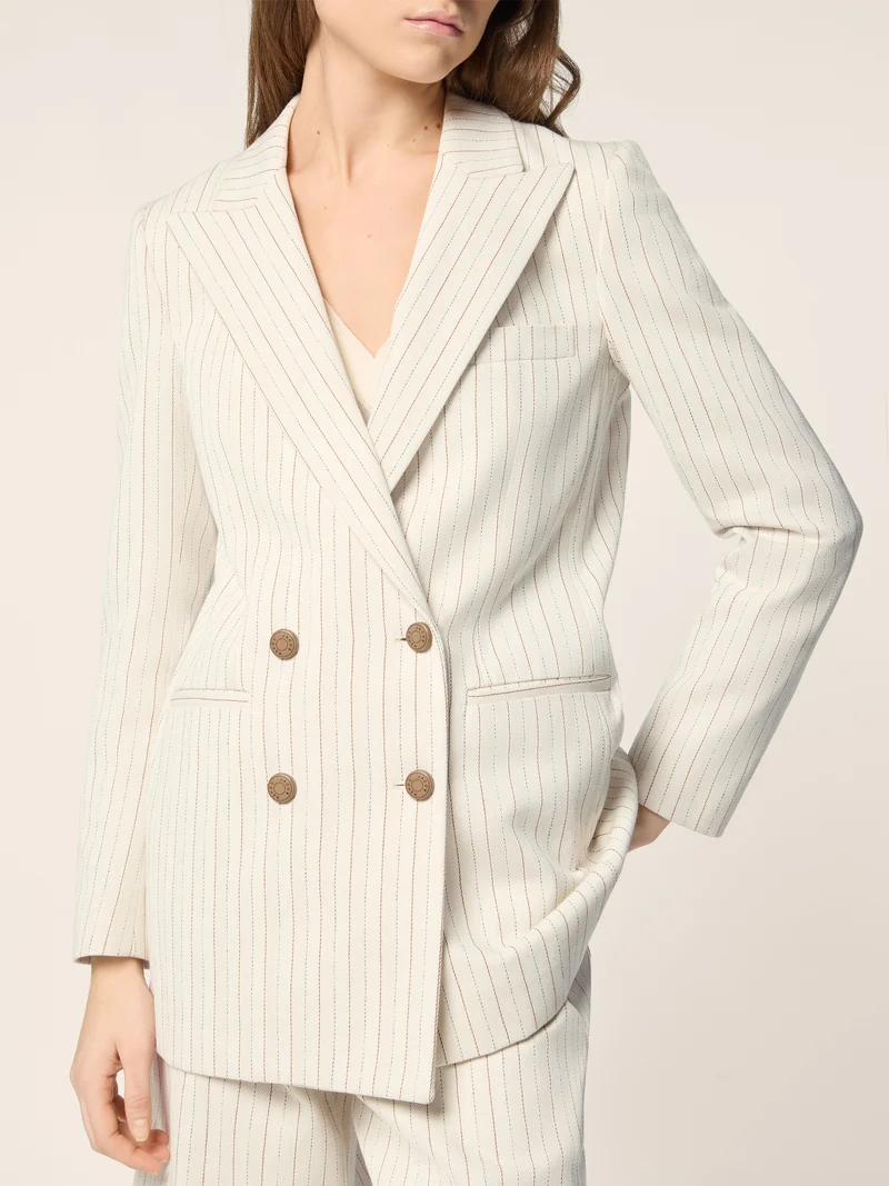 Herringbone Cotton-Hemp Canvas Blazer