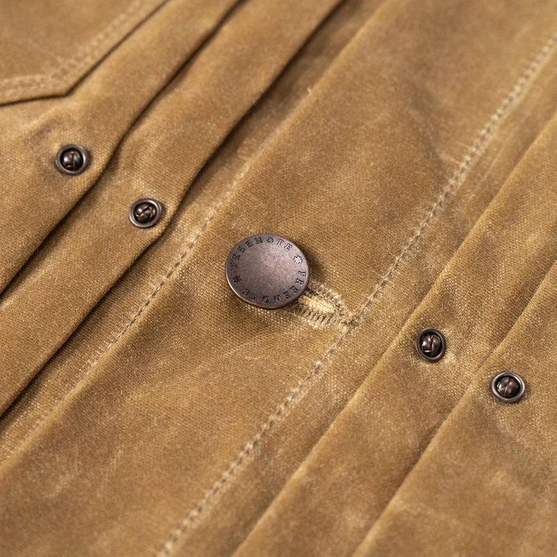 Riders Jacket Waxed Canvas Tumbleweed Red Interior