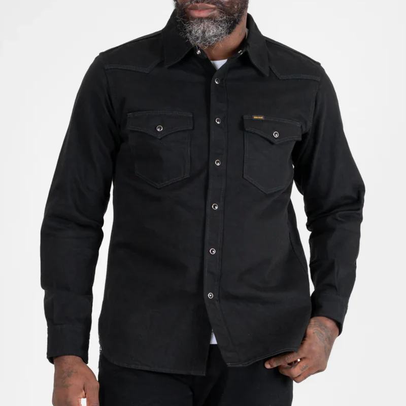 IHSH-218-BLK 12 oz. Western Shirt "The Johnny Cash III" Black