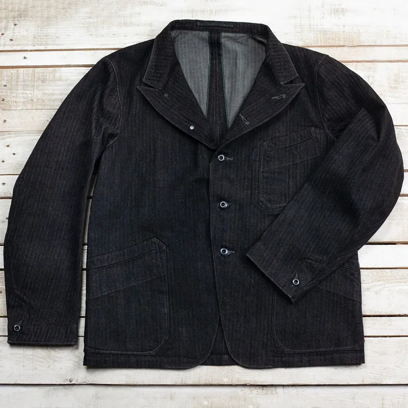 Peak Lapel Lounge Jacket Denim Schwarz