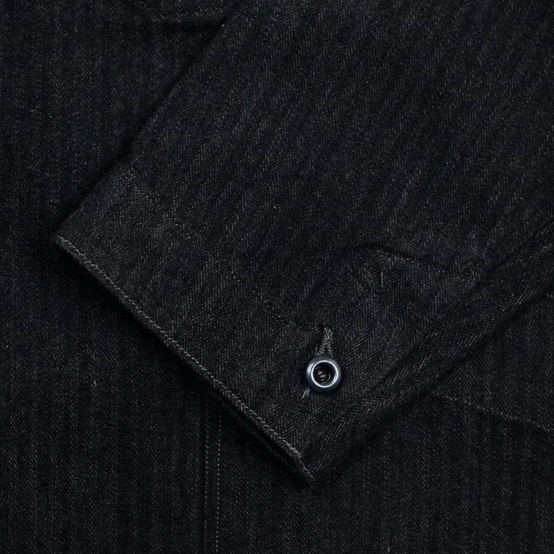 Peak Lapel Lounge Jacket Denim Schwarz