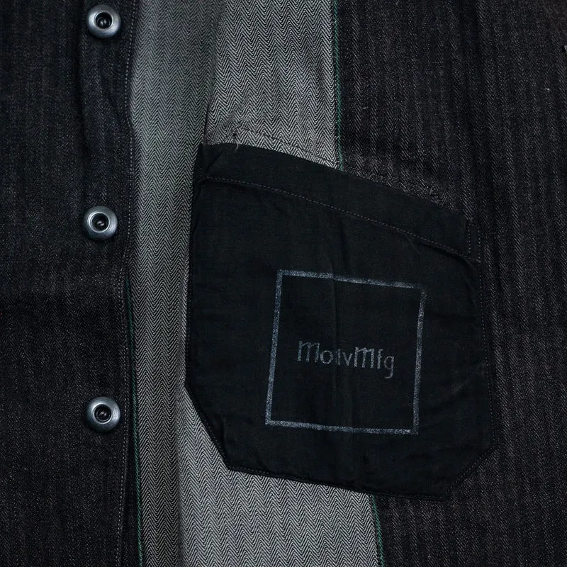 Peak Lapel Lounge Jacket Denim Schwarz