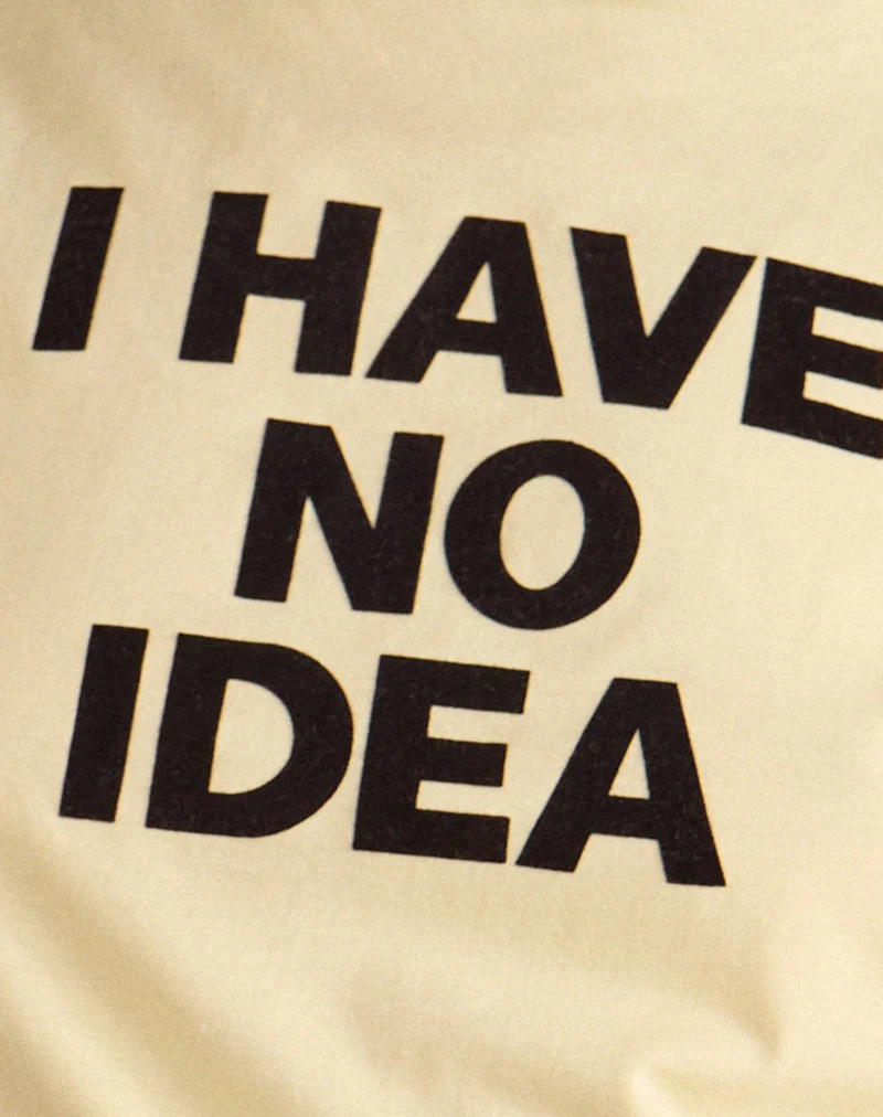 Clio Baggy-T-Shirt in der Farbe „Lemon“ mit dem Aufdruck „I Have No Idea“