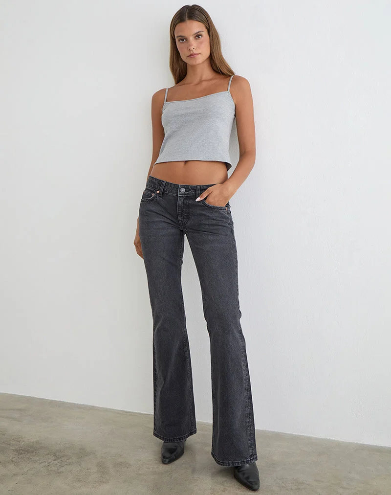 Extra Low Rise Flare Jeans in Vintage Black