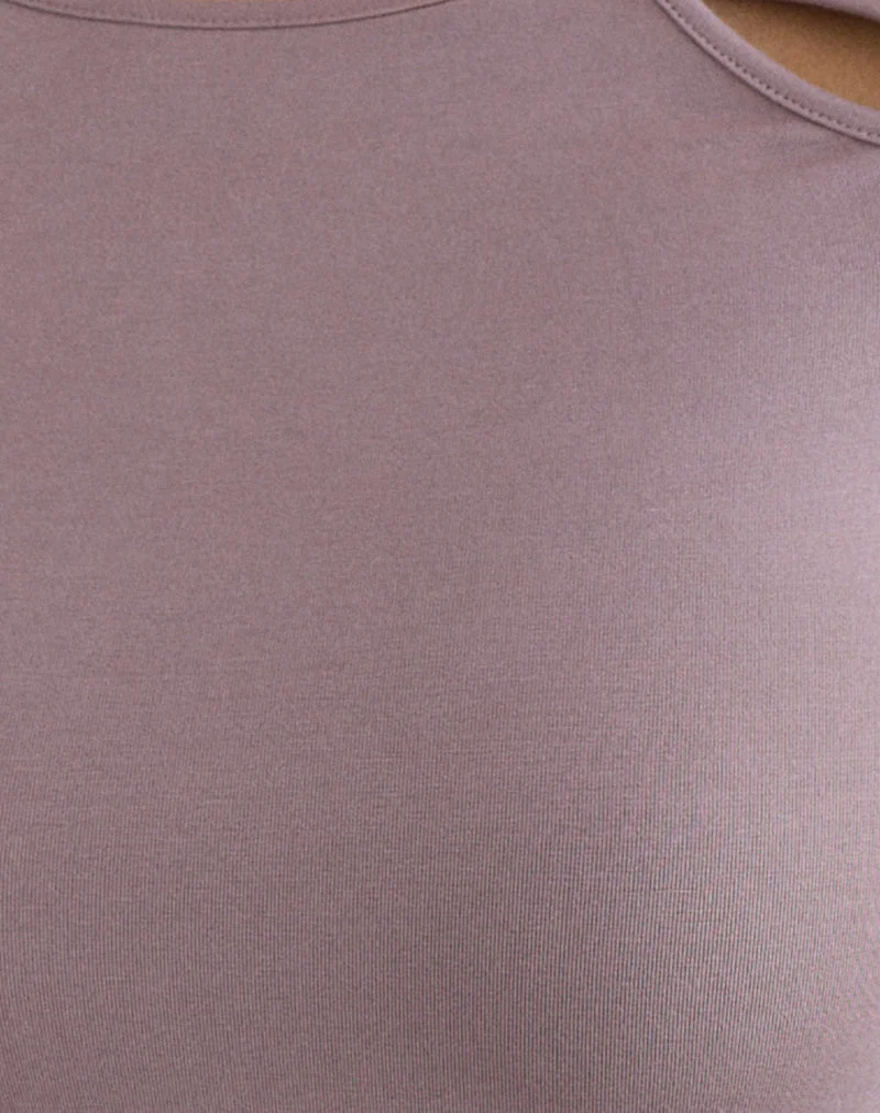 Kalais Langarm-Twist-Top in Staubigem Mauve