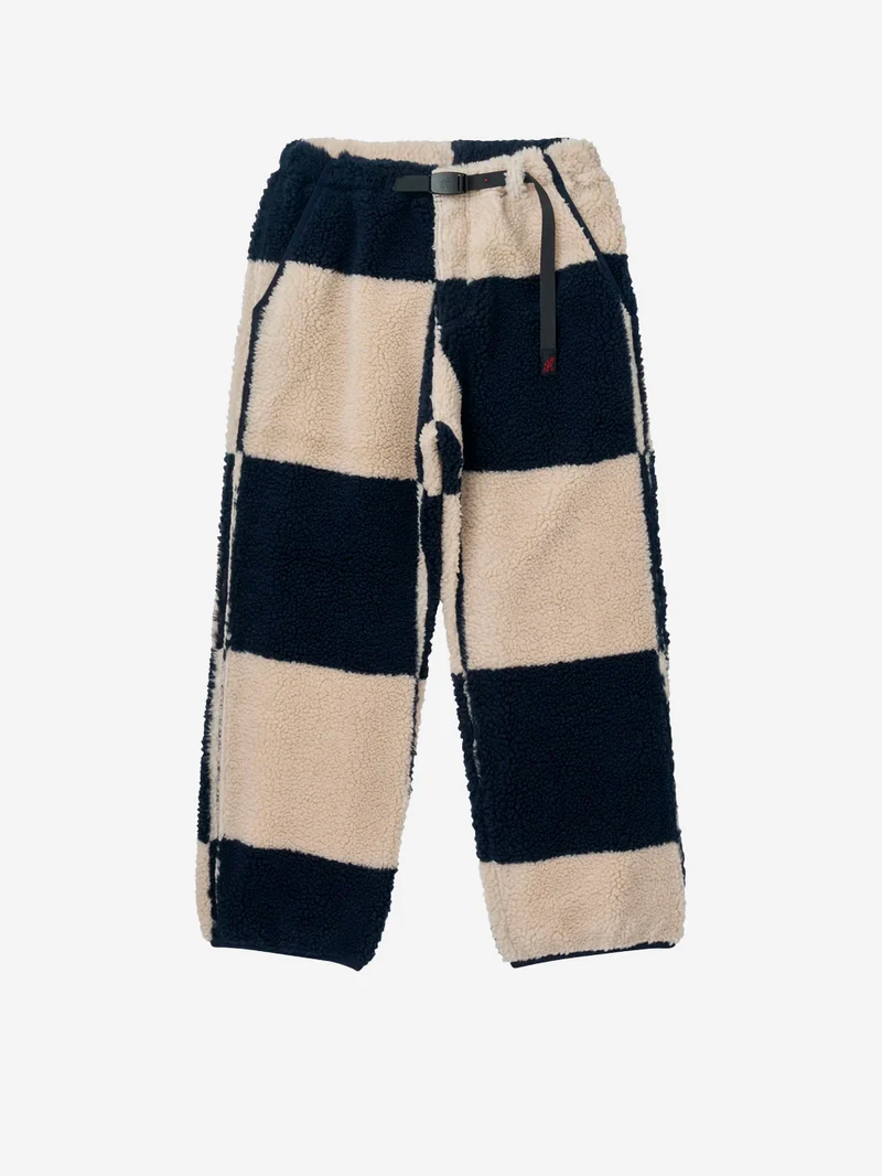 M Pantaloni in pile sherpa a scacchi